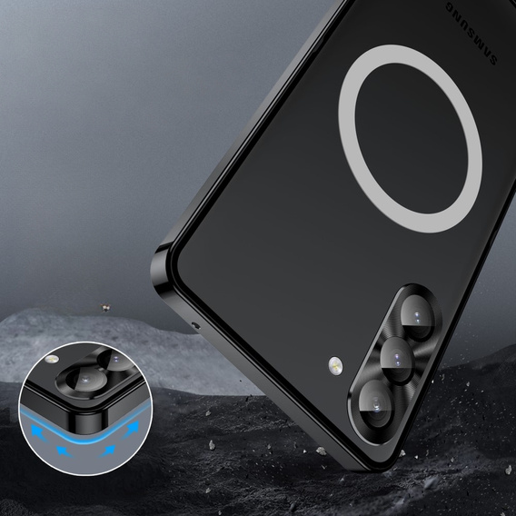 Kameravédő tok Samsung Galaxy S24+ Plus, CamShield MagSafe, átlátszó / fekete