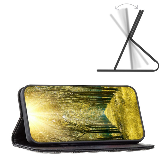 Pattintható tok a Xiaomi Redmi Note 13 Pro 4G / Xiaomi Redmi Note 14S / Xiaomi Poco M6 Pro 4G, Wallet, BINFEN COLOR, fekete