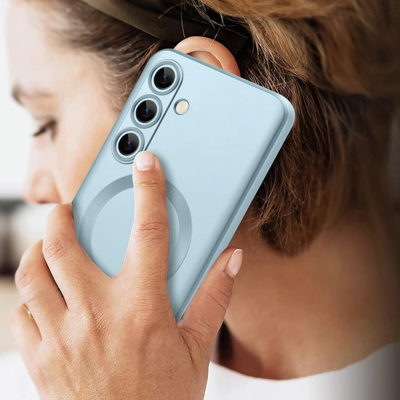 Tok Samsung Galaxy A36, ColorMag, MagSafe-hoz, kék + 9H edzett üveg
