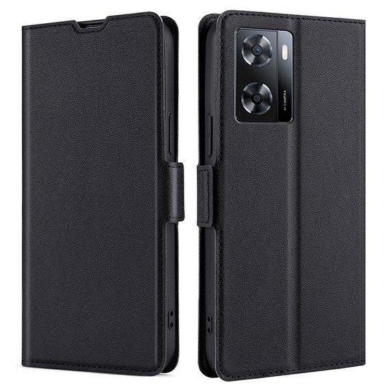 Pattintható tok a Oppo A57s, Wallet Thin Magnet, fekete