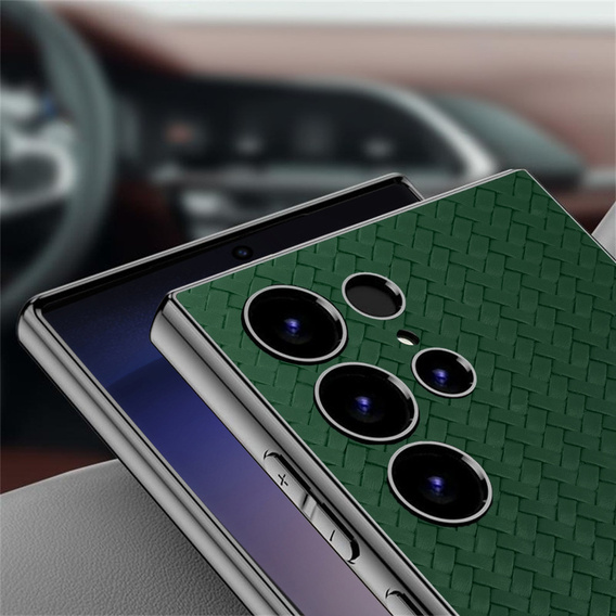 Telefontok a Samsung Galaxy S23 Ultra, GKK Woven Leather, zöld
