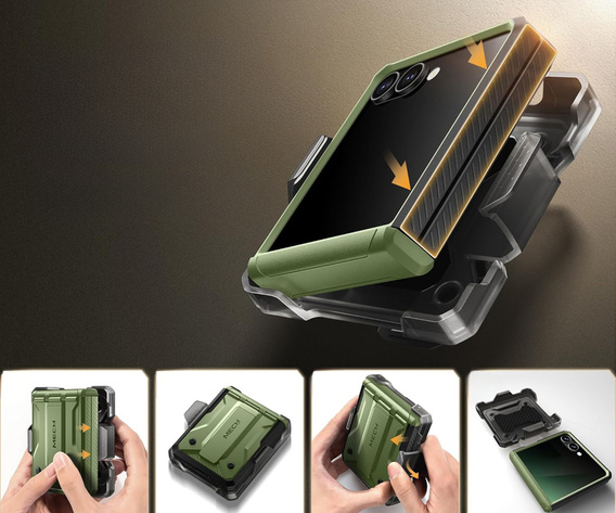 Tongate MECH tok MagSafe-val a Samsung Galaxy Z Flip7 FE / Z Flip6 készülékhez, zöld színű