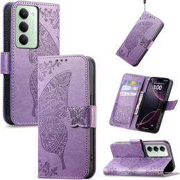 Pántos tok Xiaomi Redmi 15 5G / 4G, pillangó, lila