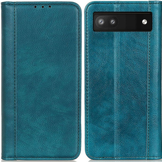 Telefontok a Google Pixel 7a, Wallet Litchi Leather, zöld