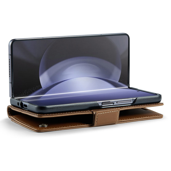 CASEME flip tok Samsung Galaxy Z Fold6 5G, Litchi Wallet, barna
