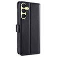 Pattintható tok a Samsung Galaxy A25 5G, Wallet Zipper Pocket, fekete