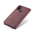 CASEME tok Samsung Galaxy M21, Leather Wallet Case, bordó