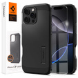 Spigen tok iPhone 16 Pro Max készülékhez, Tough Armor Mag Mag MagSafe, fekete + 9H edzett üveg