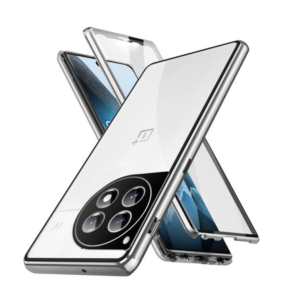 Tok OnePlus 13, Magnetic Dual Glass, ezüst