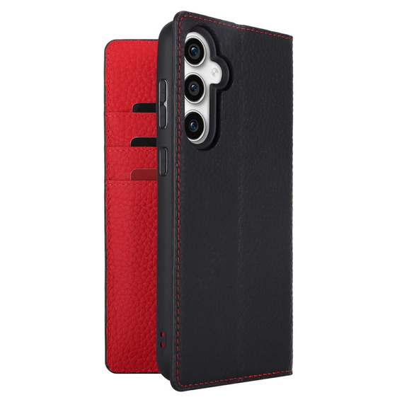 Pattintható tok a Samsung Galaxy A25 5G, Litchi Skin Grain, fekete
