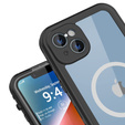 Vízálló tok iPhone 14, Redpepper, MagSafe-hoz, fekete