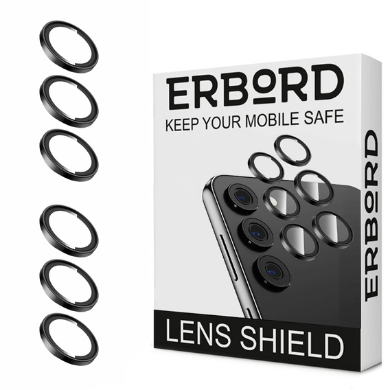 2x Camera Glass for Samsung Galaxy S24, ERBORD Camera Lens, fekete
