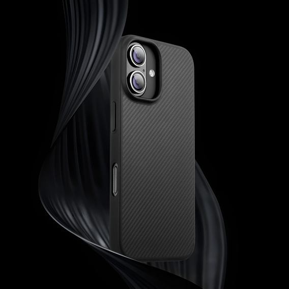 Tok iPhone 16, Aramid Fiber Cover, fekete