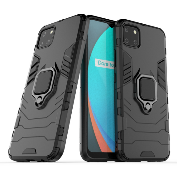Telefontok a Realme C11 2021, Kickstand Ring, fekete