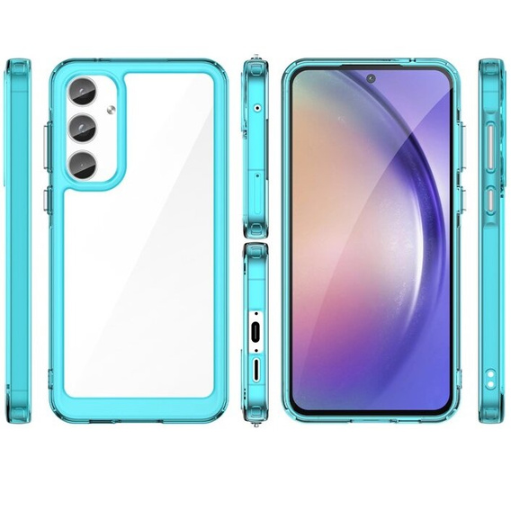 Telefontok a Samsung Galaxy A55 5G, Fusion Hybrid, átlátszó / kék