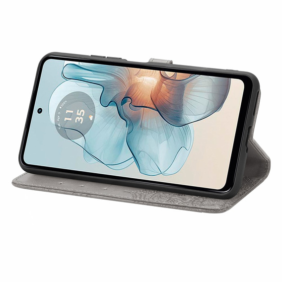 Pattintható tok a Motorola Moto G24 / G24 Power / G04, Mandala, szürke