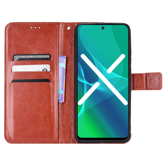Pattintható tok a Huawei Nova Y70 4G, Crazy Horse Wallet, barna