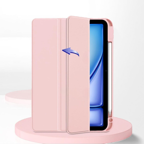 Tok Apple iPad Air 11" 6 gen. 2024 (A2902, Smartcase Hybrid, tolltartó résszel, rózsaszín