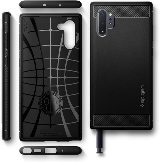 Telefontok Spigen a Samsung Galaxy Note 10+ Plus, Rugged Armor, fekete