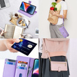 Pattintható tok a Xiaomi Redmi Note 13 Pro 5G, Wallet Zipper Pocket, lila