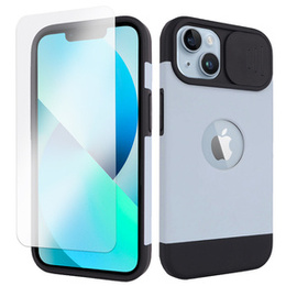 ERBORD MagSafe Cam Slider tok, kék + Képernyővédő üveg iPhone 13 / iPhone 14 készülékekhez