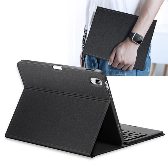 Tok + billentyűzet iPad 10.9 2022 10 Gen, Dux Ducis Magnetic Keyboard, fekete