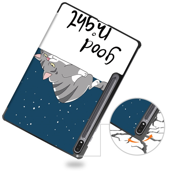 Tok Samsung Galaxy Tab S9 Plus, Smartcase, sleeping cat