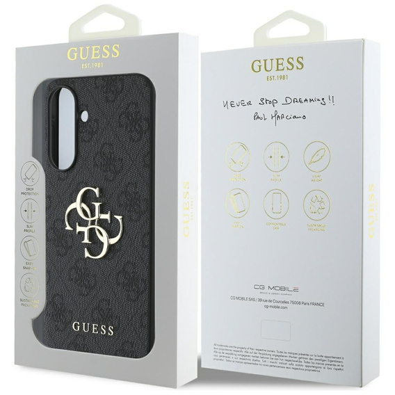 GUESS Telefontok a Samsung Galaxy A56 5G, 4G Big Metal Logo, fekete