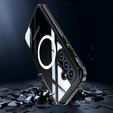 Tok Samsung Galaxy S24+ Plus készülékhez, Shockproof, fóliával, MagSafe-hoz, fekete