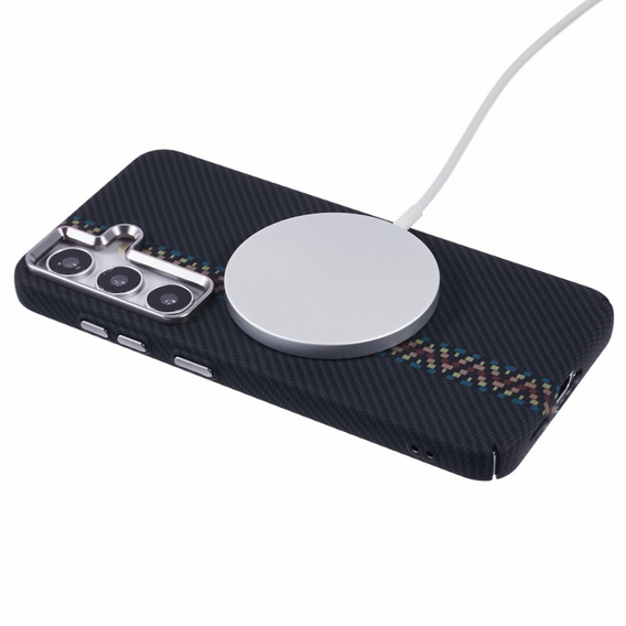Tok Samsung S25+ Plus, Carbon Fiber MagSafe, fekete