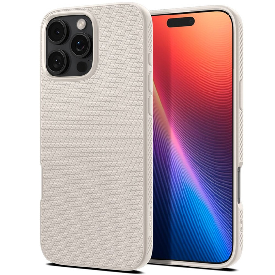 A Spigen tok iPhone 16 Pro, Liquid Air, titánium + 9H edzett üveghez