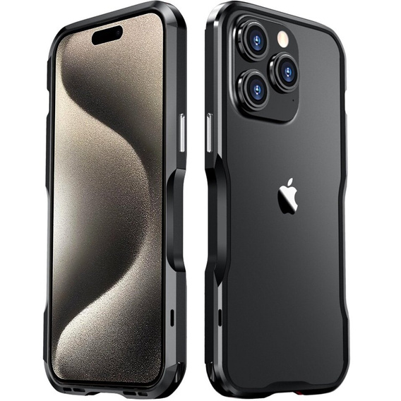 Teletok LUPHIE iPhone 15 Pro-hoz, Armor Bumper, fekete