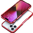 Teletok LUPHIE iPhone 13 Pro-hoz, Armor Bumper, piros