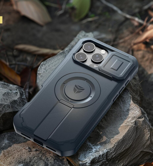 Páncélozott tok iPhone 16 Pro Max készülékhez, Dexnor CamProtect MagSafe, kék (Két keret)