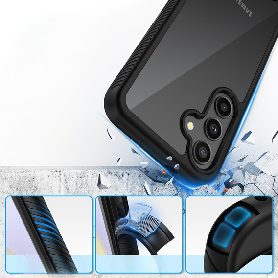 Tok Samsung Galaxy S24 készülékhez, Shockproof, fóliával, fekete
