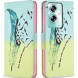 Pattintható tok a Oppo A79 5G, Wallet, feather, kék
