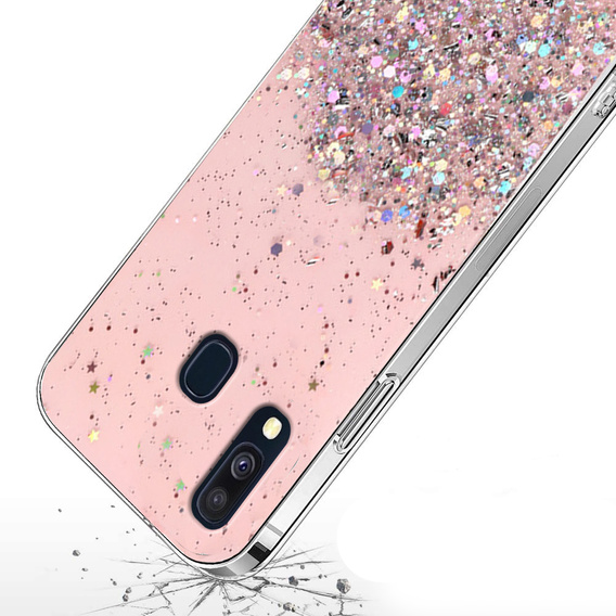 Telefontok a Samsung Galaxy A40, Glittery, rózsaszín