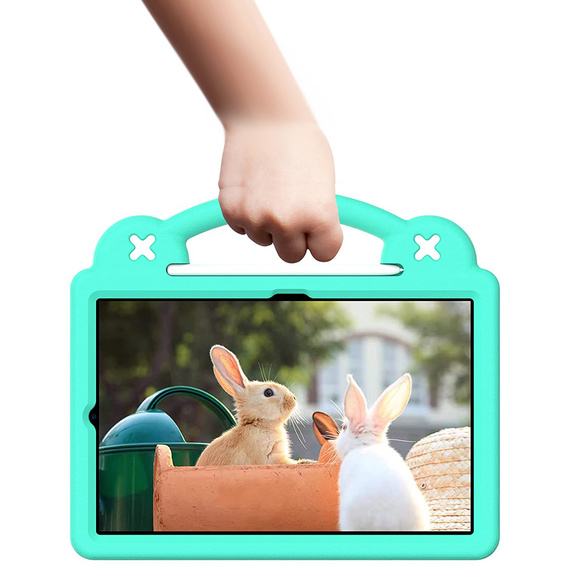 Gyermek tok Samsung Galaxy Tab S6 Lite 10.4 2020/2022 / Tab A7 2020 T500 / T505 / Tab S6 T860/T865, Cute Patterns, állvánnyal, zöld