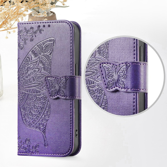 Pattintható tok a Xiaomi Redmi 15C 4G/LTE, Butterfly, lila