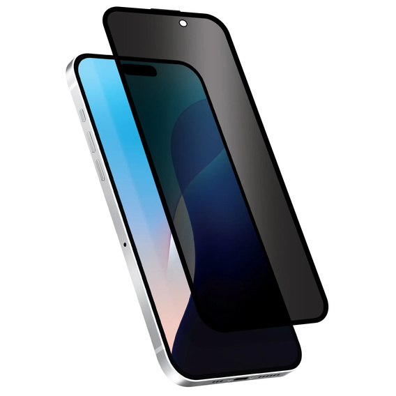 2x edzett adatvédelmi üveg az iPhone 17 Pro/17/16 Pro-hoz, ERBORD 9H Easy App Anti-Peep