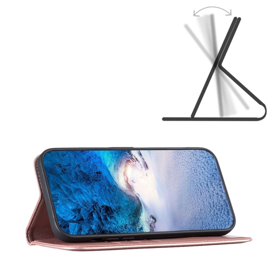 Pattintható tok a Xiaomi Redmi Note 13 Pro 5G, BINFEN Wallet, rózsaszín