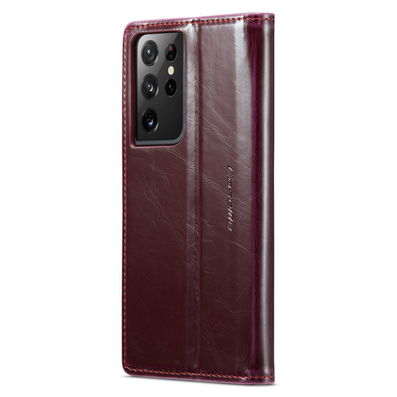 CASEME flip tok Samsung Galaxy S21 Ultra 5G, Waxy Textured, piros