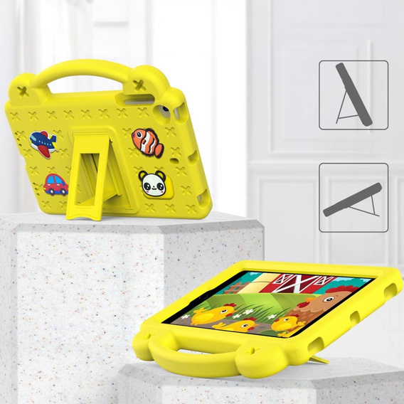 Gyermek tok iPad mini 7.9" 2019/2015/2014/2013/2012 (5/4/3/2/1 gen.), Cute Patterns, állvánnyal, sárga