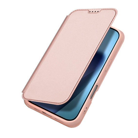 Dux Ducis tok iPhone 17 készülékhez, Skin Pro, patenttal, kártyafoglalattal, rózsaszínű