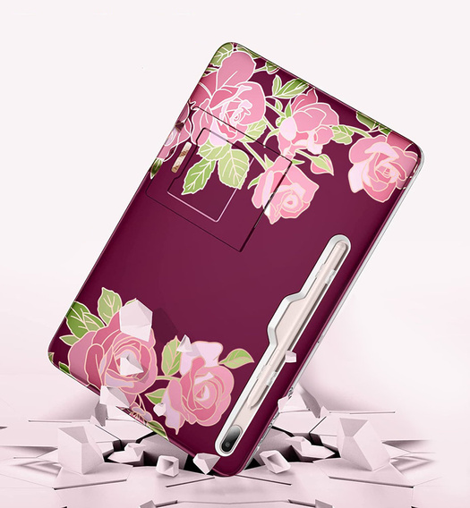 Telefontok a Samsung Galaxy Tab S7 FE, Suritch Full Body Marble, bordó
