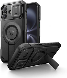 Páncélozott tok iPhone 16 készülékhez, Dexnor CamProtect MagSafe, fekete