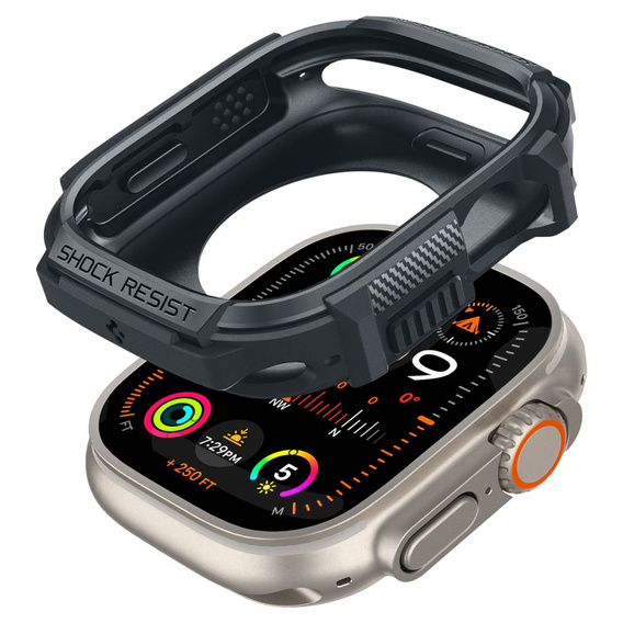Spigen Rugged Armor Dark Gray tok Apple Watch Ultra 1 / 2 (49 mm) készülékhez