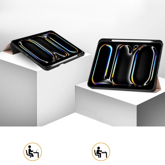 Tok iPad Pro 11" 2024 (5 gen.), Smartcase tolltartóval, rózsaszín