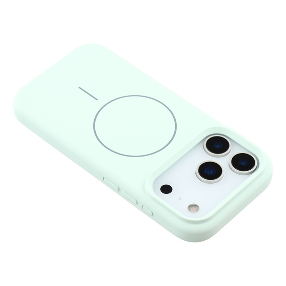 Szilikonhüvely iPhone 17 Pro készülékhez, MagSafe, ütésgátló, zöld