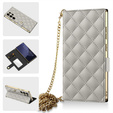 Flip tok Samsung Galaxy S25 Ultra készülékhez, GKK Mirror Wallet, titánium szürke
